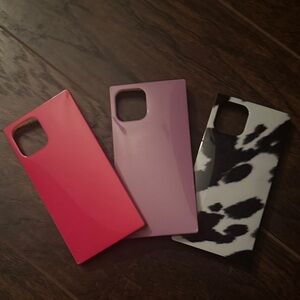 Vibrant Phone Case Trio - Red, Purple, Black & White